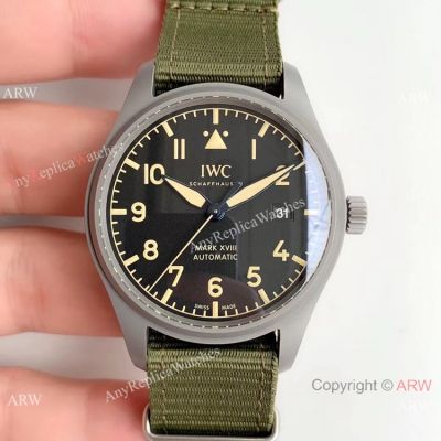 Replica Swiss IWC Mark XVIII Heritage 40mm Watch Titanium Nato Strap
